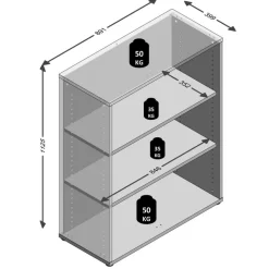 Aktenregal Calvia, breit 3OH