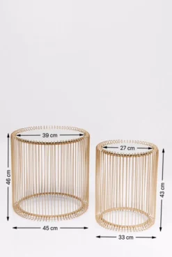 Beistelltisch Wire Messing 83457 2er Set