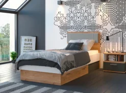 Bett mit Polsterkopfteil Twenty 90 x 200 cm