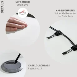 Eckschreibtisch elektrisch Santorin