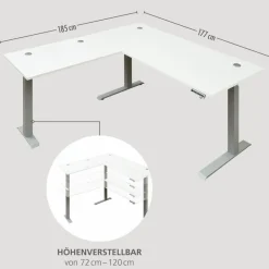 Eckschreibtisch elektrisch Santorin