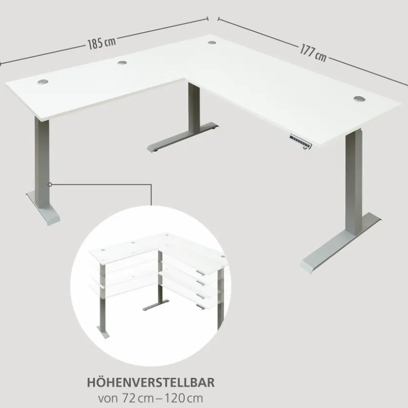 Eckschreibtisch elektrisch Santorin