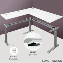Eckschreibtisch elektrisch Santorin