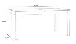Esstisch Killarney 160/207 x 90 cm
