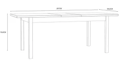 Esstisch Killarney 160/207 x 90 cm