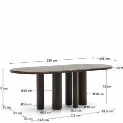 Esstisch Mailen 220 x 105 cm