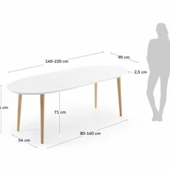Esstisch mit Auszug Oakland 140/220 x 90 cm