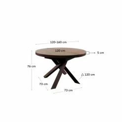 Esstisch mit Auszug Vashiti 120/ 160 cm