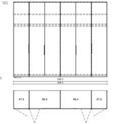 Falt-/Drehtürenschrank Ohio 300 x 236 cm