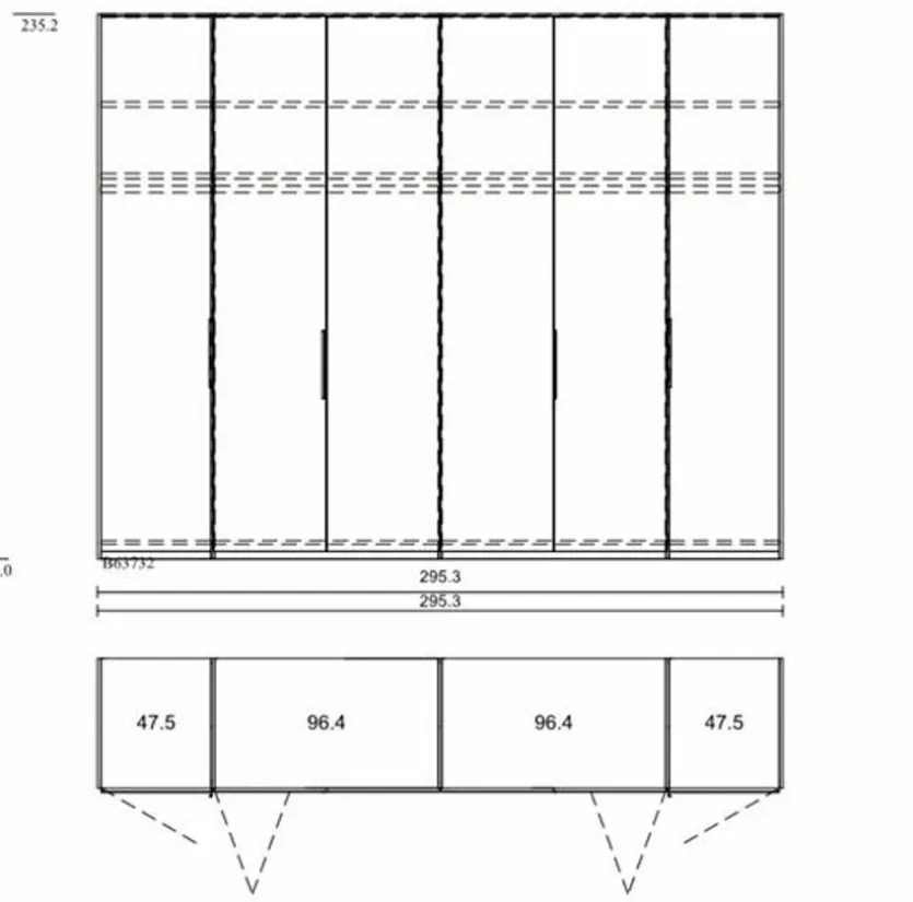 Falt-/Drehtürenschrank Ohio 300 x 236 cm