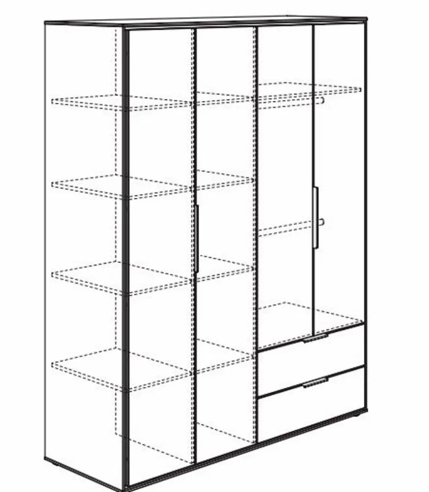 Kleiderschrank Lieven 166 x 204 cm