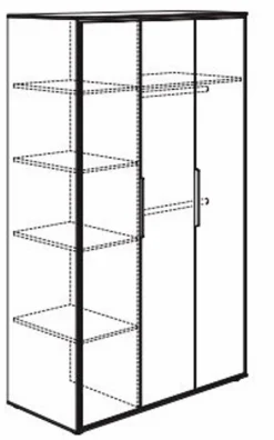 Kleiderschrank Lieven 126 x 204 cm