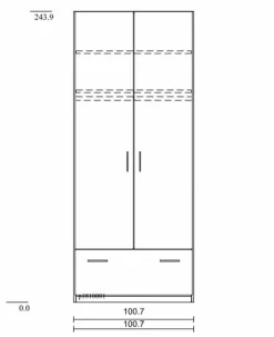 Kleiderschrank Basic 100 x 244 cm