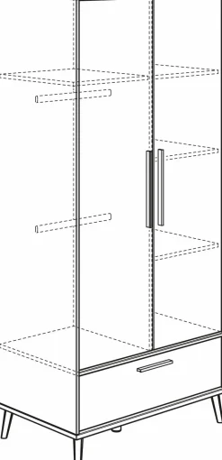 Kleiderschrank Eefje 95 x 204 cm