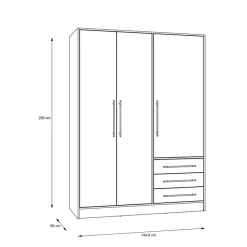 Kleiderschrank Jupiter 145 x 200 cm