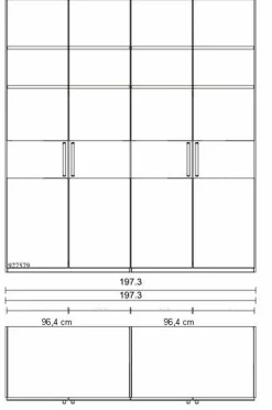 Kleiderschrank Kiruna 200 x 217 cm