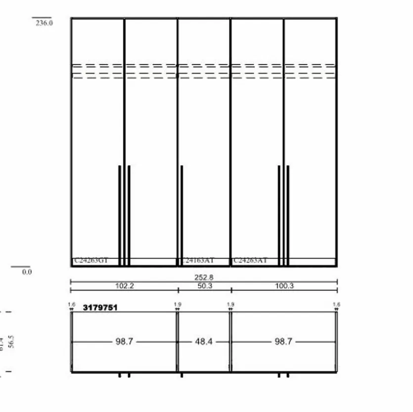 Kleiderschrank Liventio 250 x 236 cm