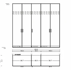 Kleiderschrank Liventio 250 x 236 cm