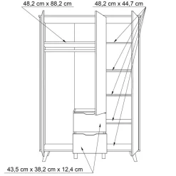 Kleiderschrank Vankka 139 x 202 cm