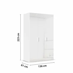 Kleiderschrank Vareno 136 x 222 cm