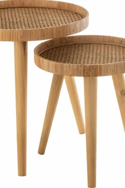 2-Satz Beistelltisch Rattan