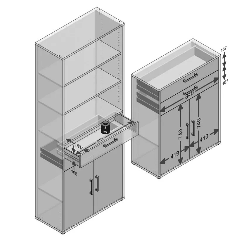 Schrankzubehör-Set Calvia