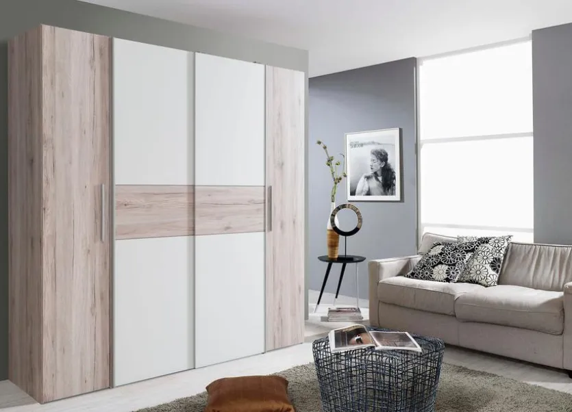 Schwebe-/Drehtürenschrank Kalixtus 200 x 190 cm