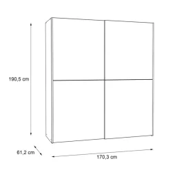 Schwebetürenschrank Dederik 170 x 200 cm