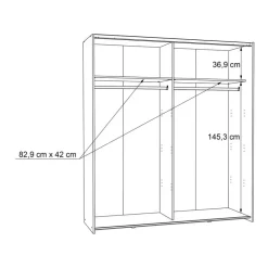 Schwebetürenschrank Dederik 170 x 200 cm