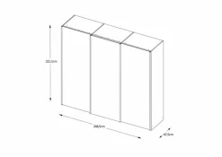 Schwebetürenschrank Includo 249 x 222 cm