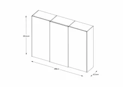 Schwebetürenschrank Includo-Glas 298 x 222 cm