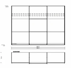 Schwebetürenschrank Liventio 300 x 220 cm