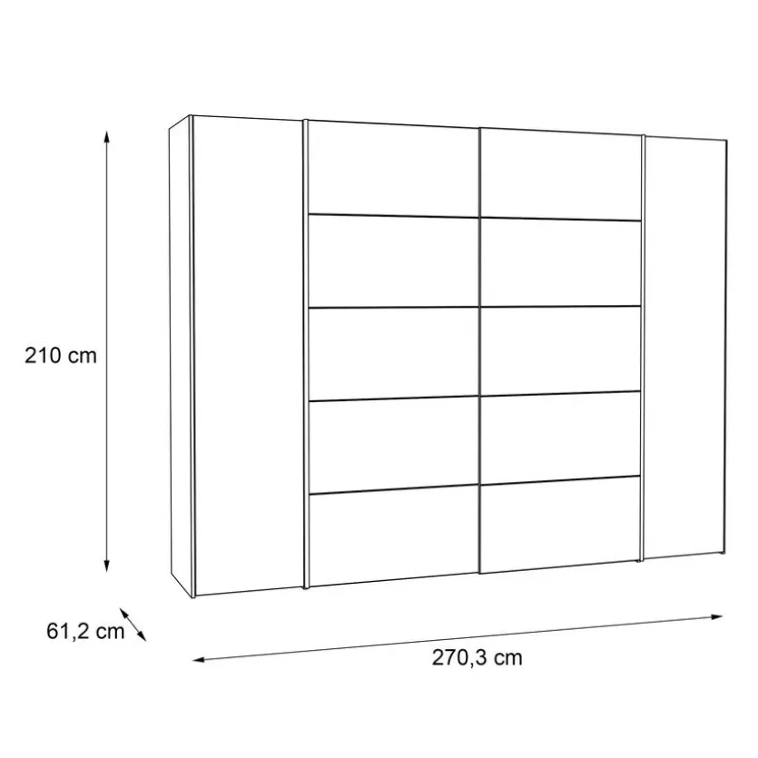 Schwebetürenschrank Narago 270 x 210 cm