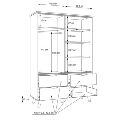 Schwebetürenschrank Vankka 139 x 202 cm