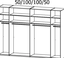 Schwebetürenschrank Ventura 301 x 223 cm