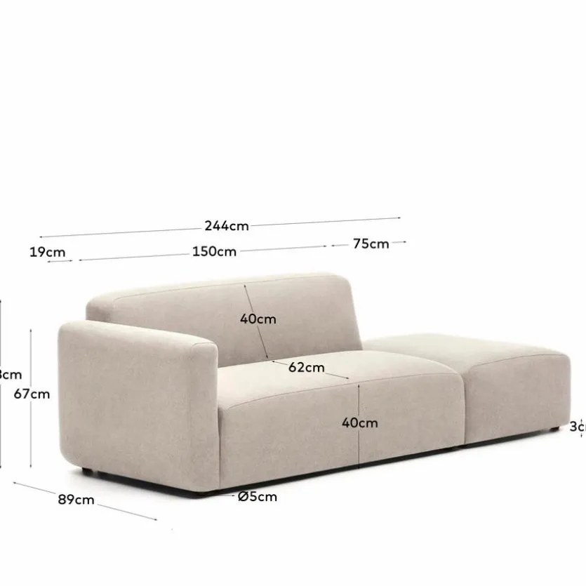2-Sitzer mit Anstellhocker Neom
